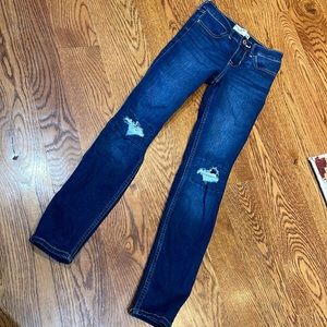 Girls Abercrombie kids - super skinny dark distressed jeans - Slim 9/10